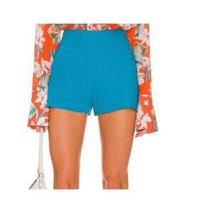 Alice & Olivia Donald High Waisted Shorts in Ocean Blue Size 0
